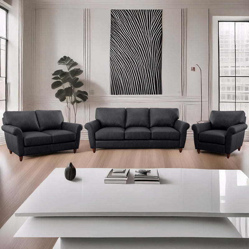 Cherish Leather Sofa, Loveseat & Chair Set - Coja