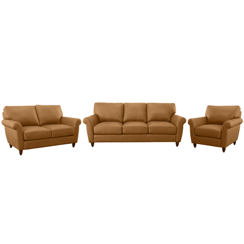 Cherish Leather Sofa, Loveseat & Chair Set - Coja