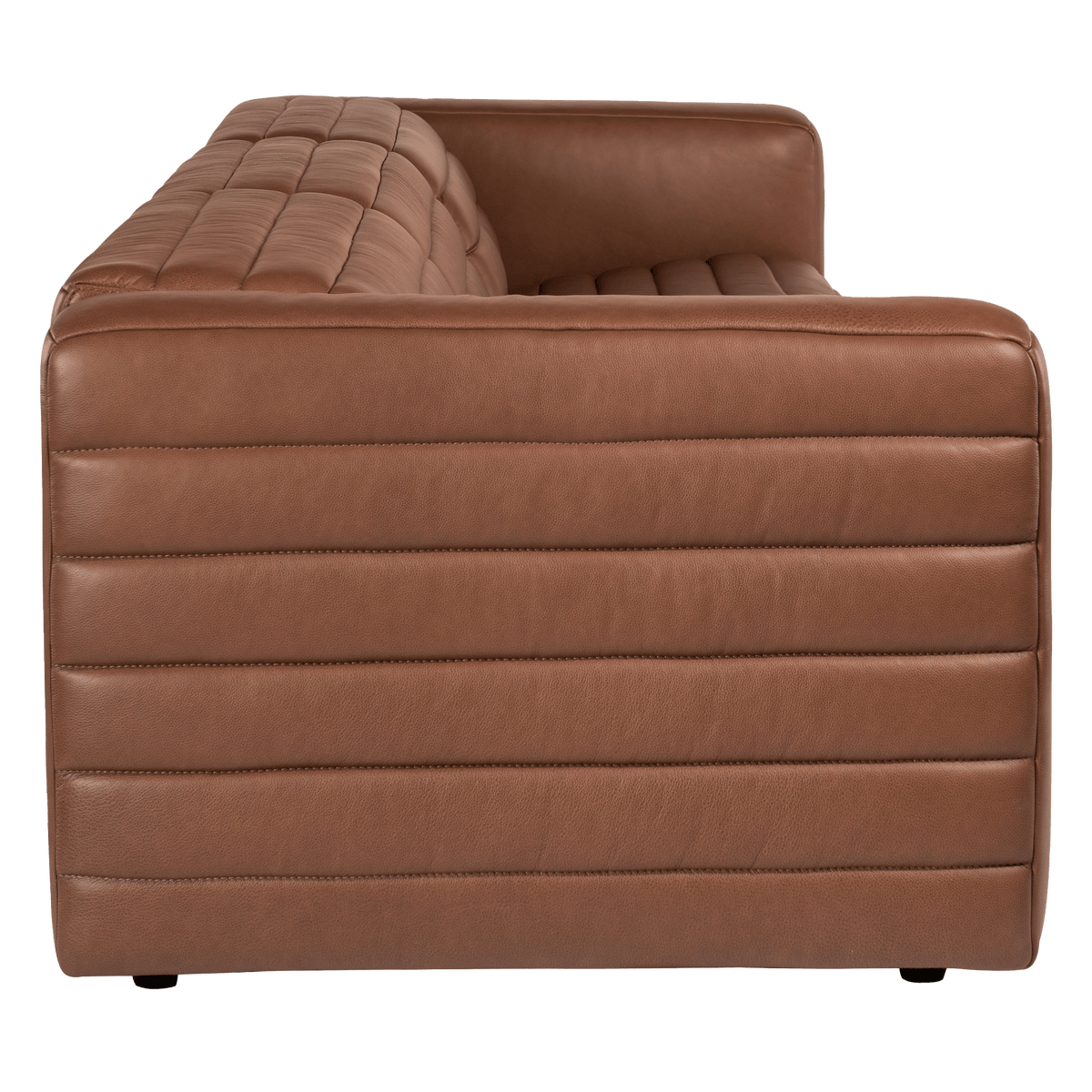 Cathal 124&quot; Wide 3 - Piece Upholstered Leather Sofa, Brown - Coja