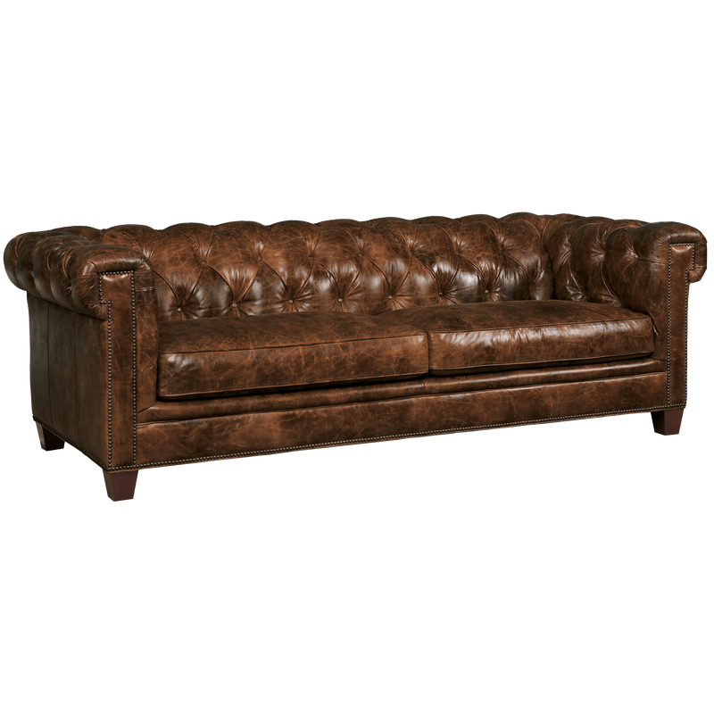 Celysie 94.5" Wide Upholstered Leather Sofa, Dark Brown - Coja