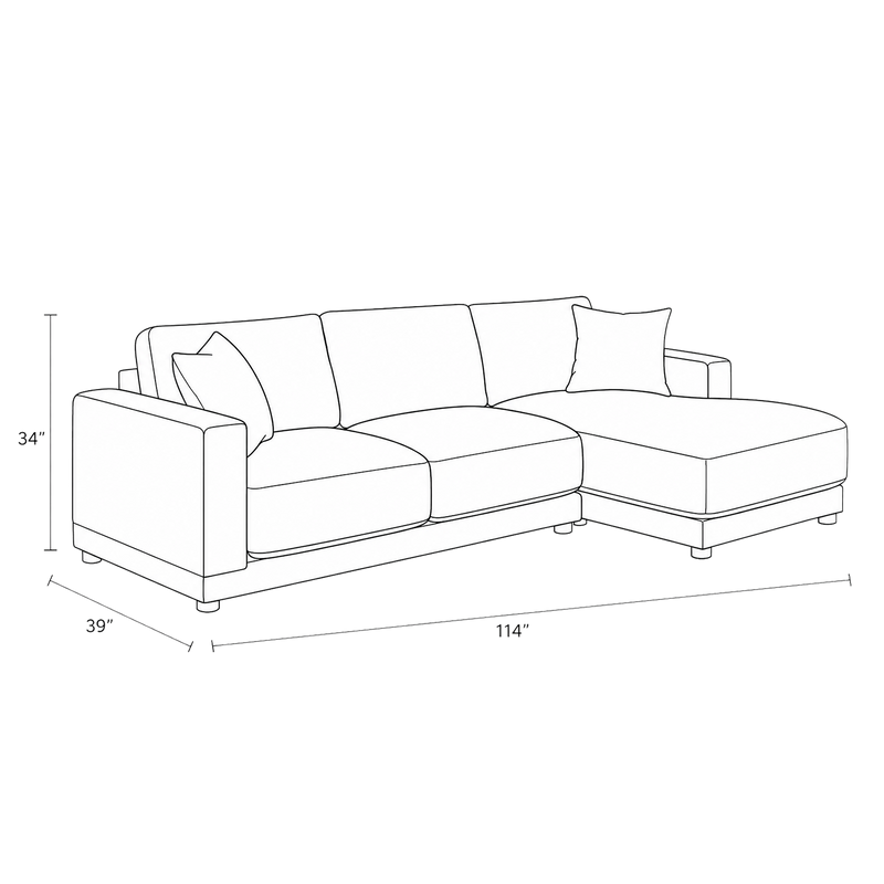 Ceylan Chaise Sectional Sofa, Beige