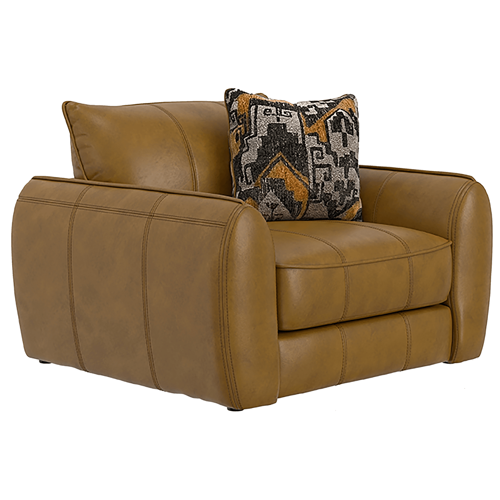 Chantea Camel Ultra-Plush Cuddler Chair, Leather