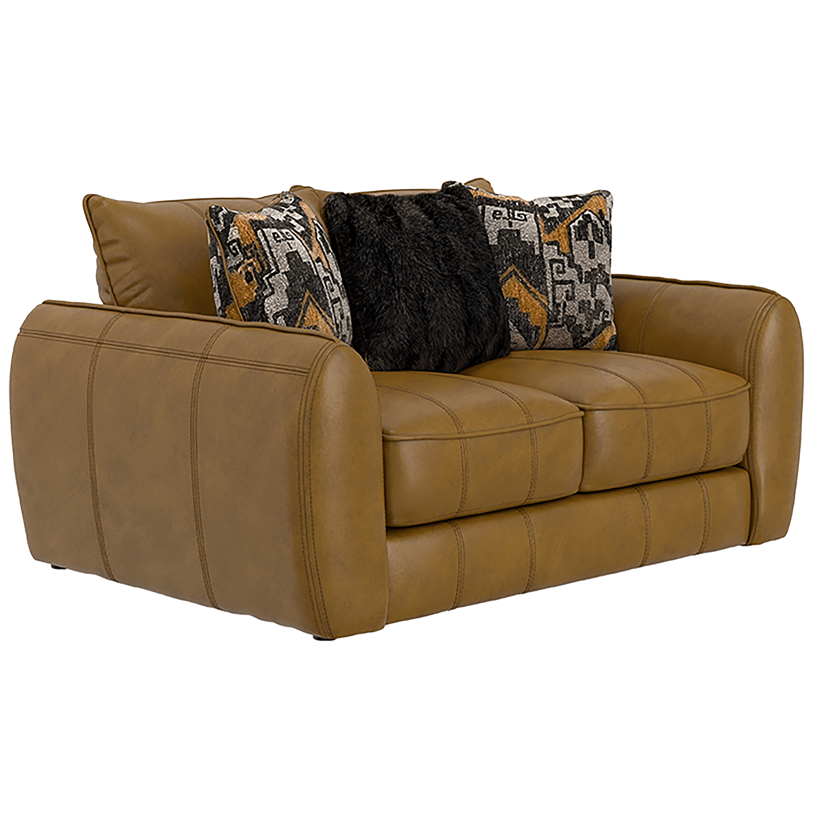 Chantea Camel Ultra-Plush Loveseat, Leather