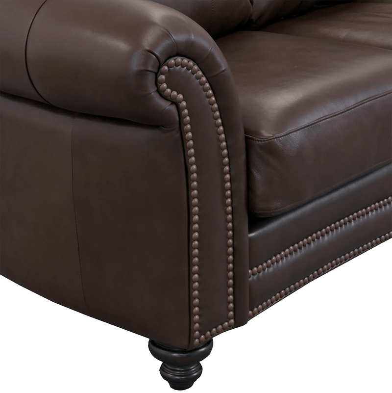 Clinton Genuine Leather Sofa With Nailhead Trim - Made in the U.S.A. - Coja