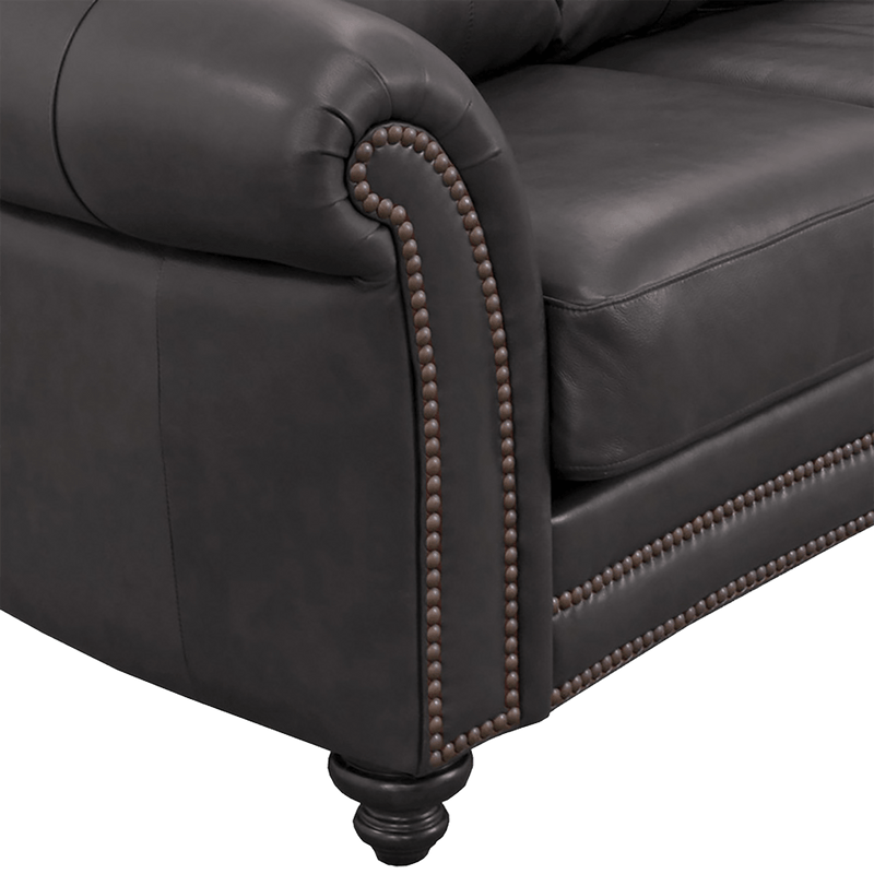Clinton Genuine Leather Sofa With Nailhead Trim - Made in the U.S.A. - Coja