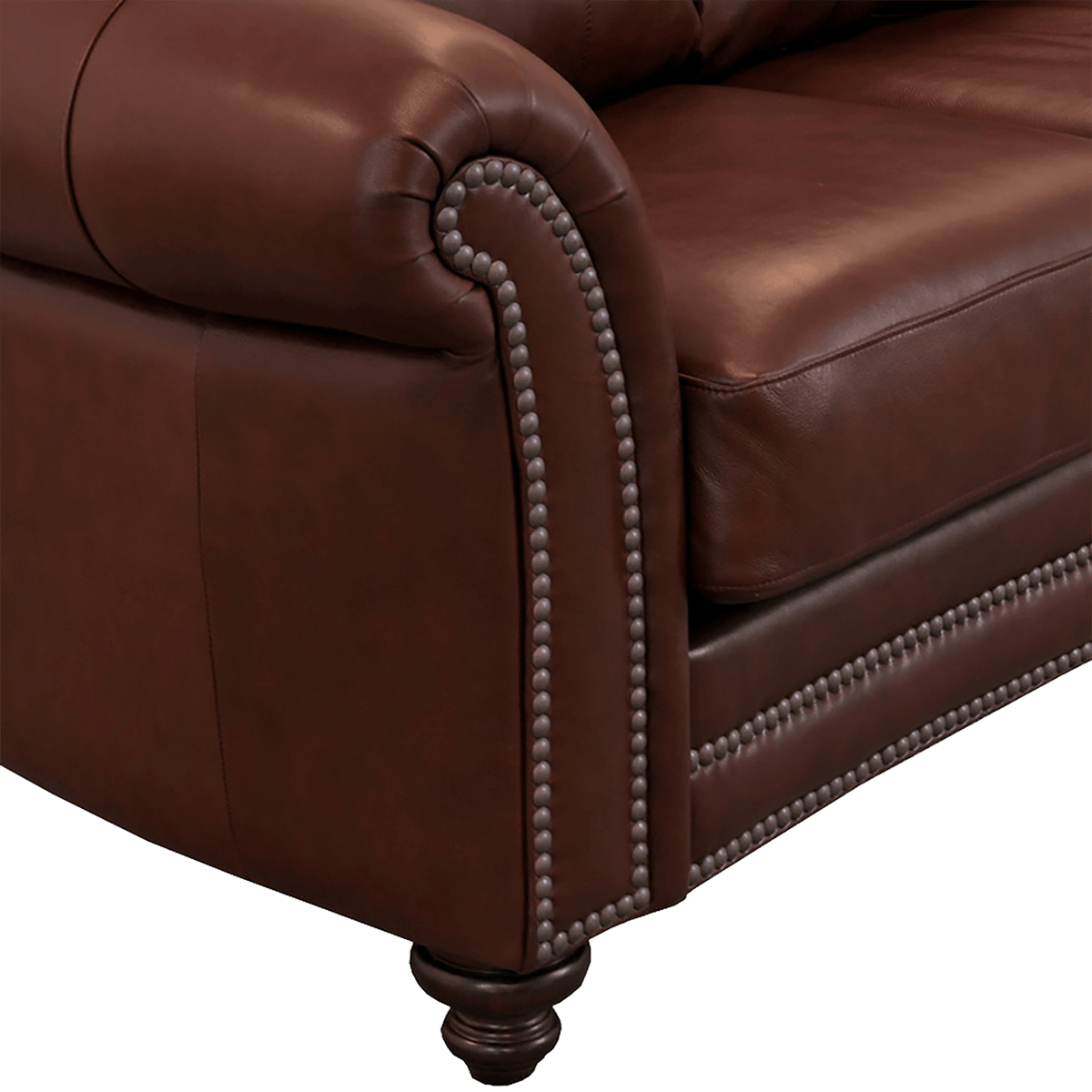 Clinton Genuine Leather Sofa With Nailhead Trim - Made in the U.S.A. - Coja