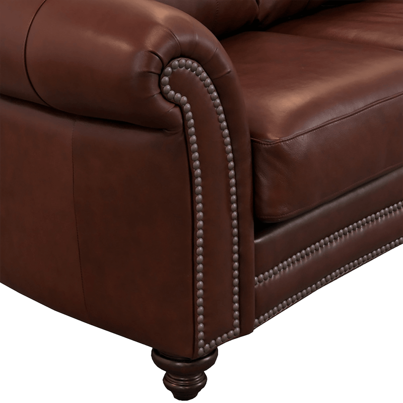 Clinton Genuine Leather Sofa With Nailhead Trim - Made in the U.S.A. - Coja
