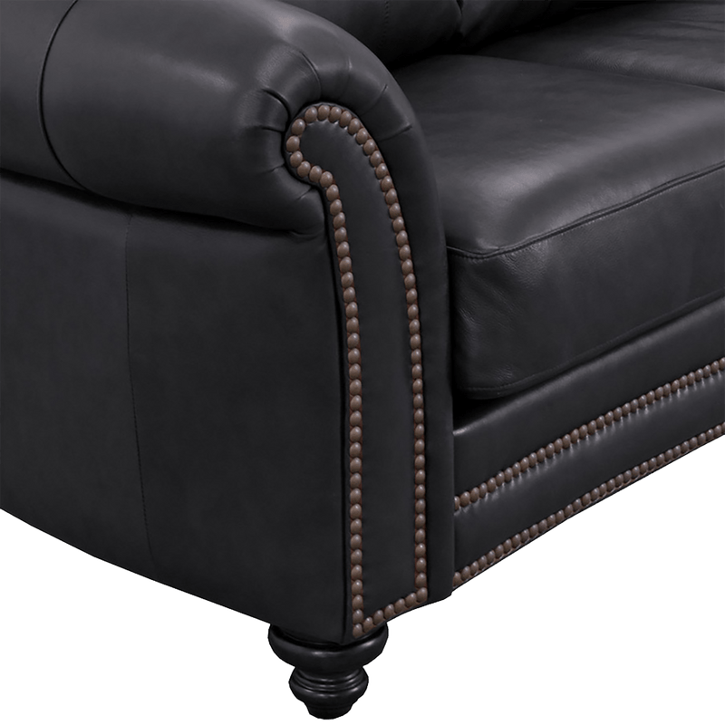 Clinton Genuine Leather Sofa With Nailhead Trim - Made in the U.S.A. - Coja