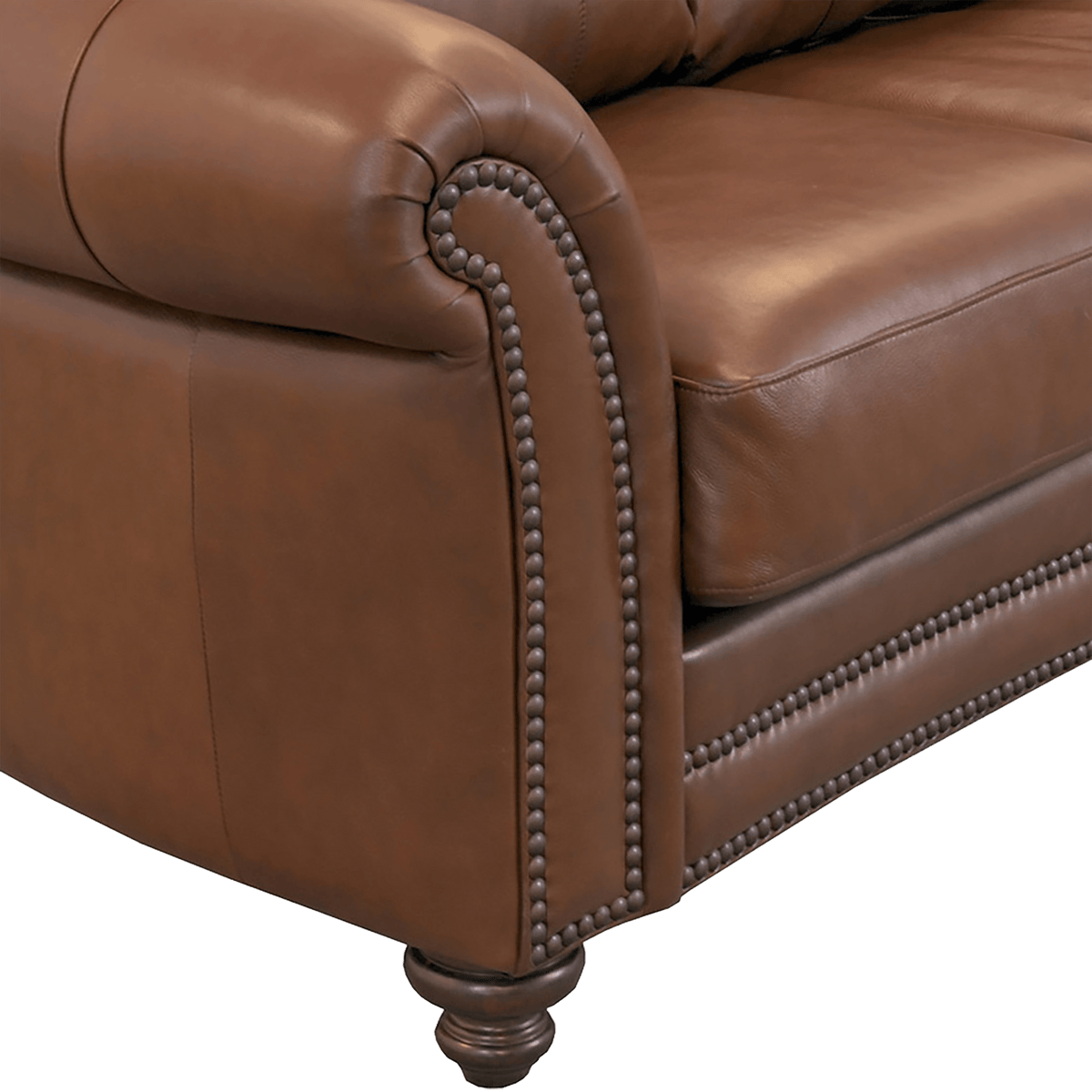 Clinton Genuine Leather Sofa With Nailhead Trim - Made in the U.S.A. - Coja