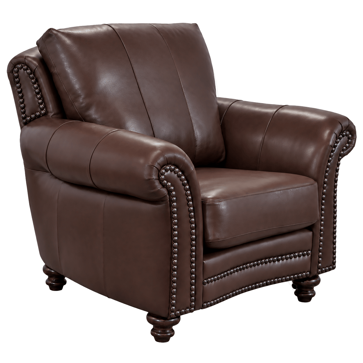 Clinton Genuine Leather Chair With Nailhead Trim - Made in the U.S.A. - Coja