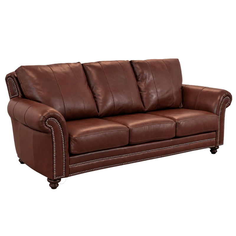 Clinton Genuine Leather Sofa With Nailhead Trim - Made in the U.S.A. - Coja