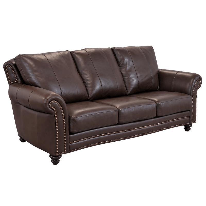 Clinton Genuine Leather Sofa With Nailhead Trim - Made in the U.S.A. - Coja