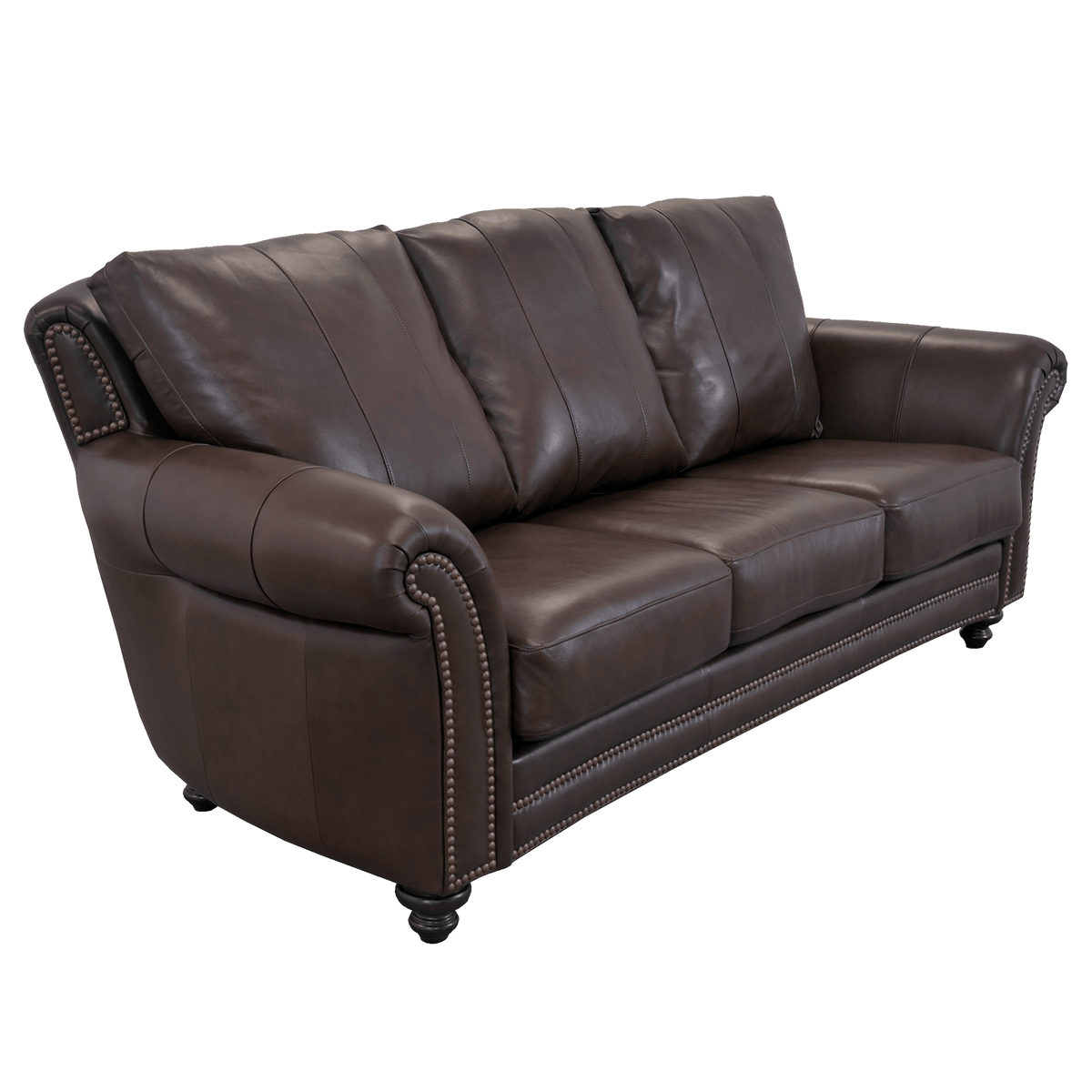 Clinton Genuine Leather Sofa With Nailhead Trim - Made in the U.S.A. - Coja