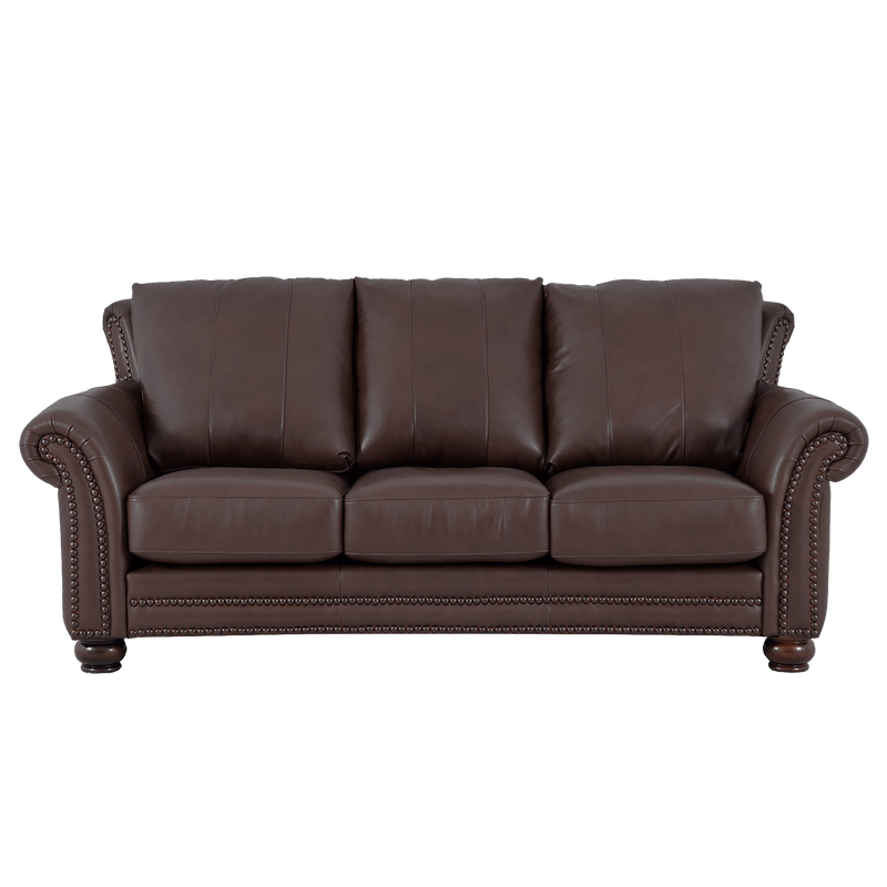 Clinton Genuine Leather Sofa With Nailhead Trim - Made in the U.S.A. - Coja