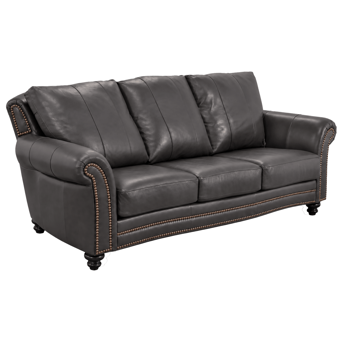 Clinton Genuine Leather Sofa With Nailhead Trim - Made in the U.S.A. - Coja
