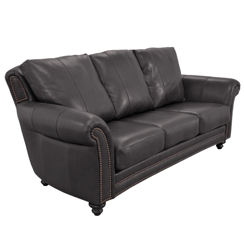 Clinton Genuine Leather Sofa With Nailhead Trim - Made in the U.S.A. - Coja