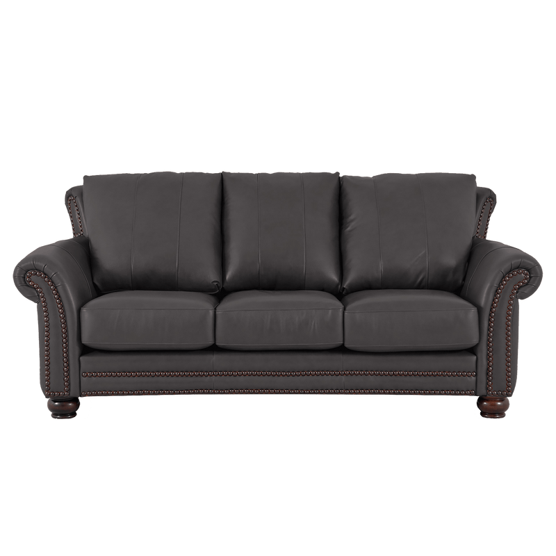 Clinton Genuine Leather Sofa With Nailhead Trim - Made in the U.S.A. - Coja