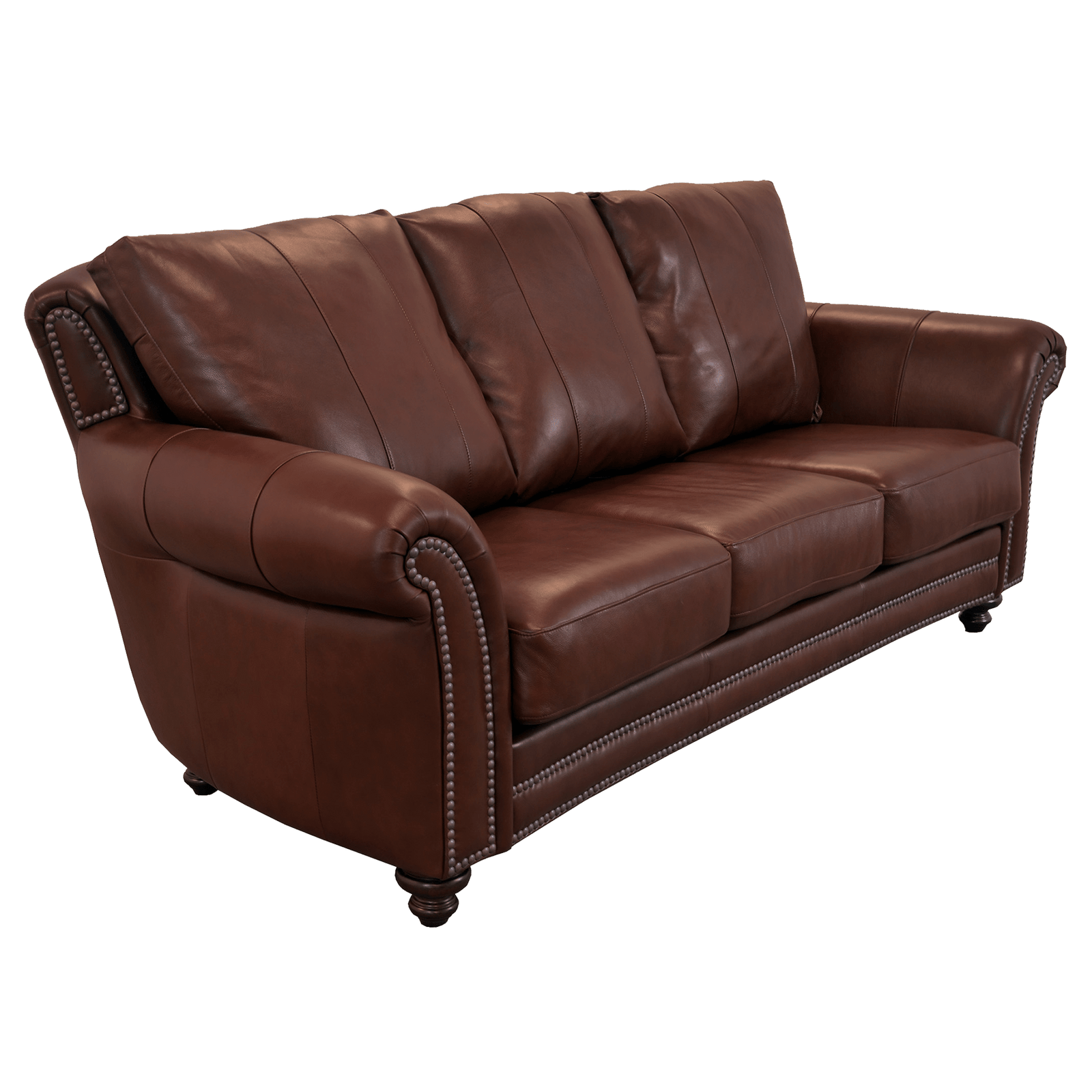 Clinton Genuine Leather Sofa With Nailhead Trim - Made in the U.S.A.