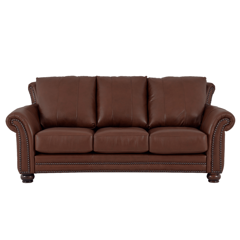 Clinton Genuine Leather Sofa With Nailhead Trim - Made in the U.S.A. - Coja