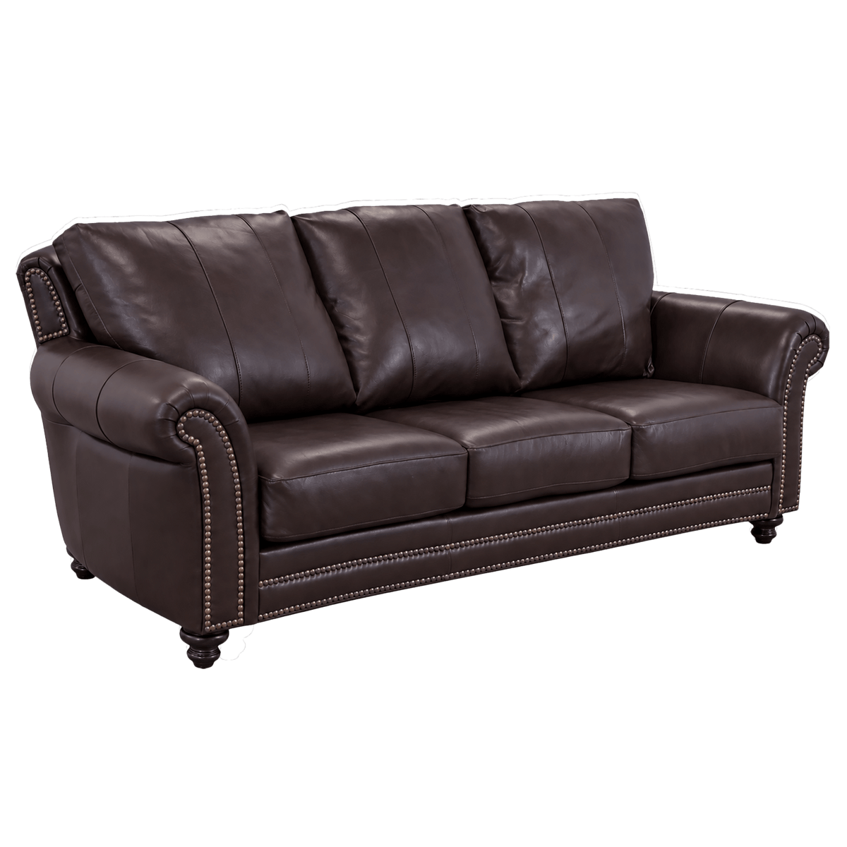 Clinton Genuine Leather Sofa With Nailhead Trim - Made in the U.S.A. - Coja