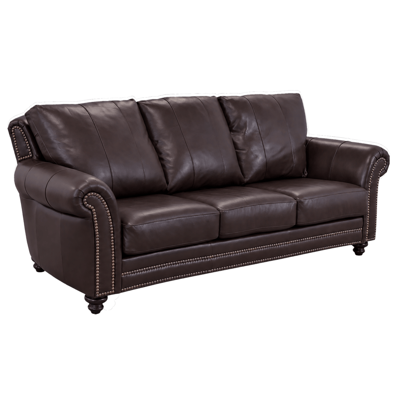 Clinton Genuine Leather Sofa With Nailhead Trim - Made in the U.S.A. - Coja