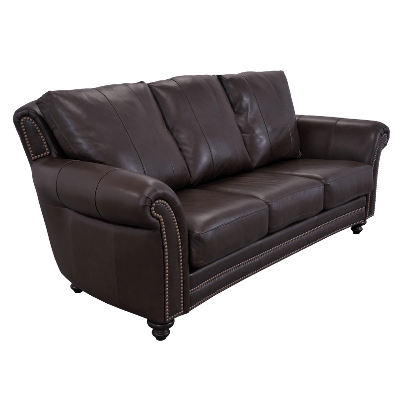 Clinton Genuine Leather Sofa With Nailhead Trim - Made in the U.S.A. - Coja