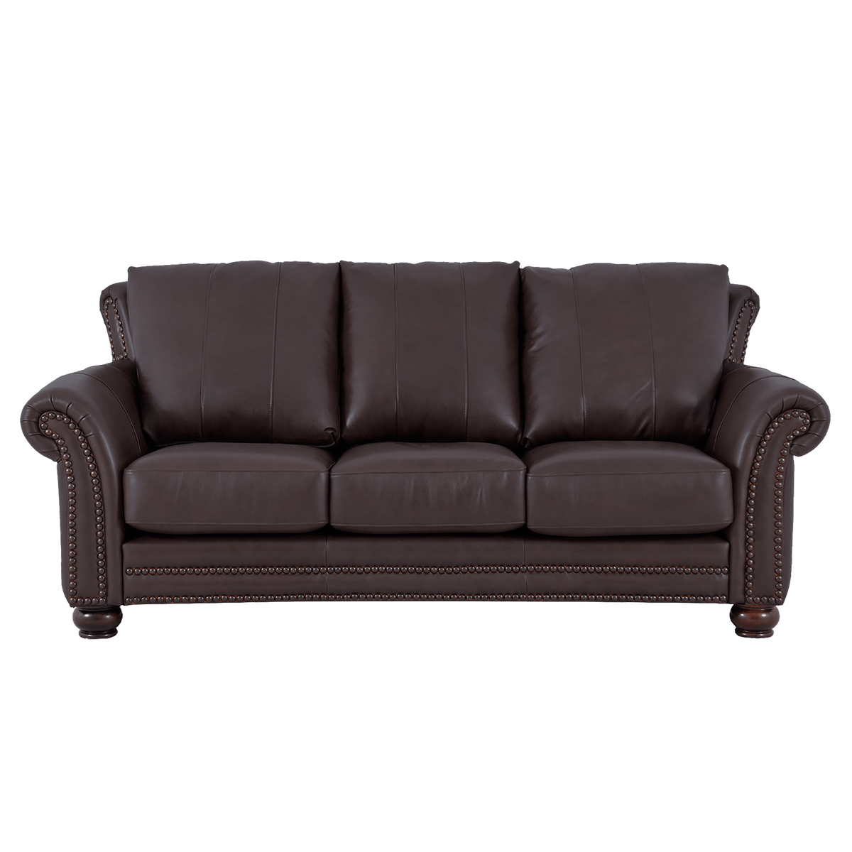 Clinton Genuine Leather Sofa With Nailhead Trim - Made in the U.S.A. - Coja