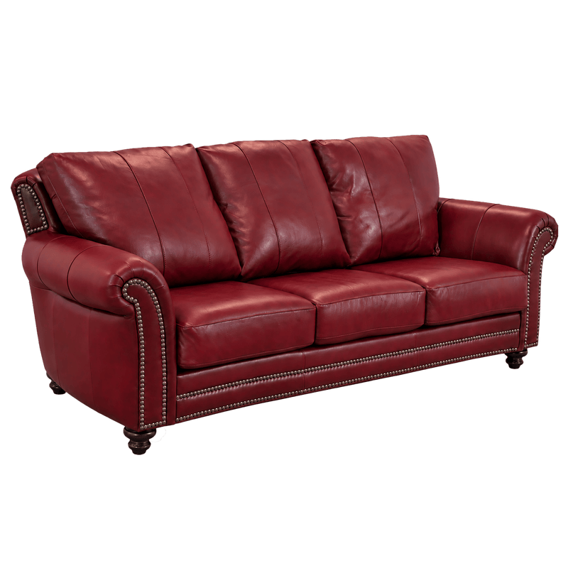 Clinton Genuine Leather Sofa With Nailhead Trim - Made in the U.S.A. - Coja