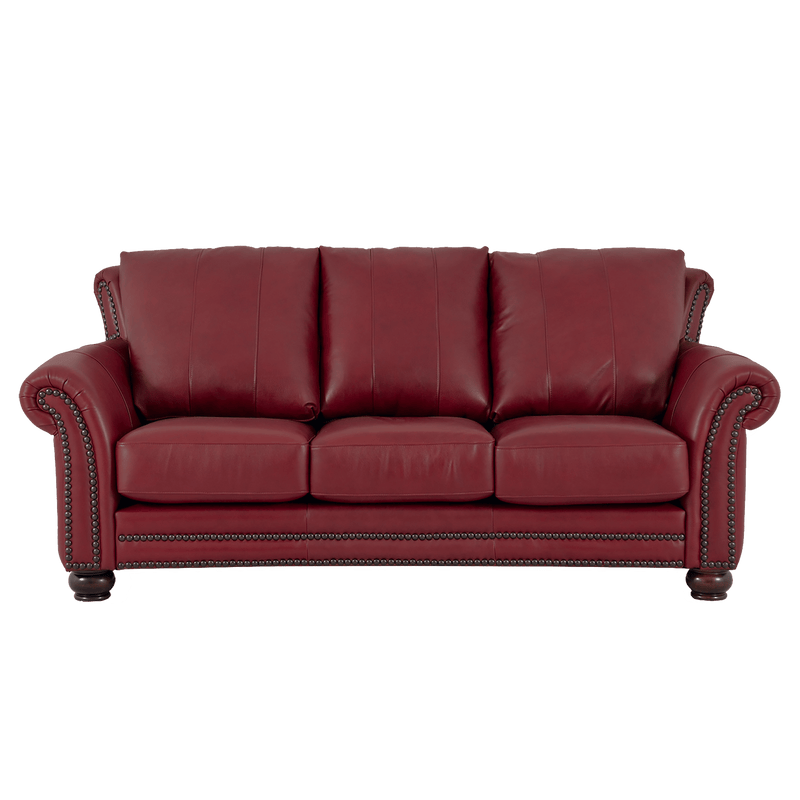 Clinton Genuine Leather Sofa With Nailhead Trim - Made in the U.S.A. - Coja