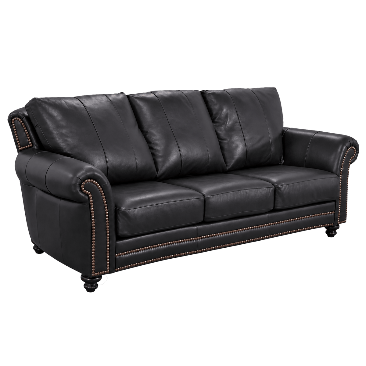 Clinton Genuine Leather Sofa With Nailhead Trim - Made in the U.S.A. - Coja