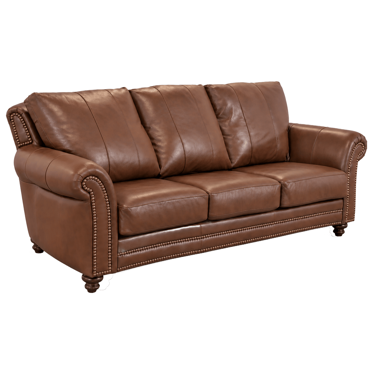 Clinton Genuine Leather Sofa With Nailhead Trim - Made in the U.S.A. - Coja