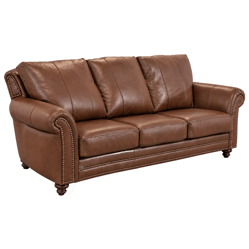 Clinton Genuine Leather Sofa With Nailhead Trim - Made in the U.S.A. - Coja