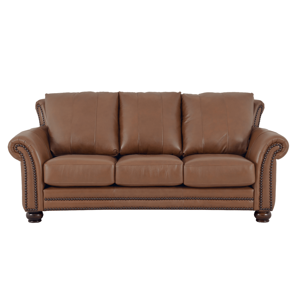 Clinton Genuine Leather Sofa With Nailhead Trim - Made in the U.S.A. - Coja