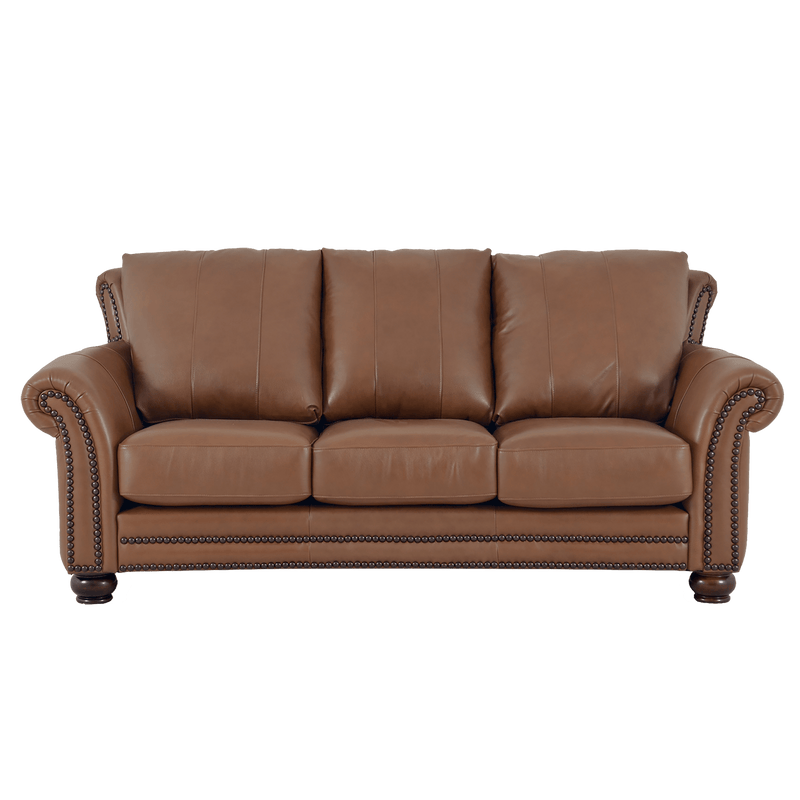 Clinton Genuine Leather Sofa With Nailhead Trim - Made in the U.S.A. - Coja