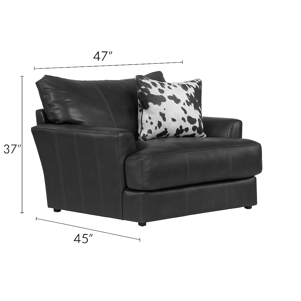 Cobbs Two Piece Leather Sofa and Chair Living Room Set, Dark Brown - Coja