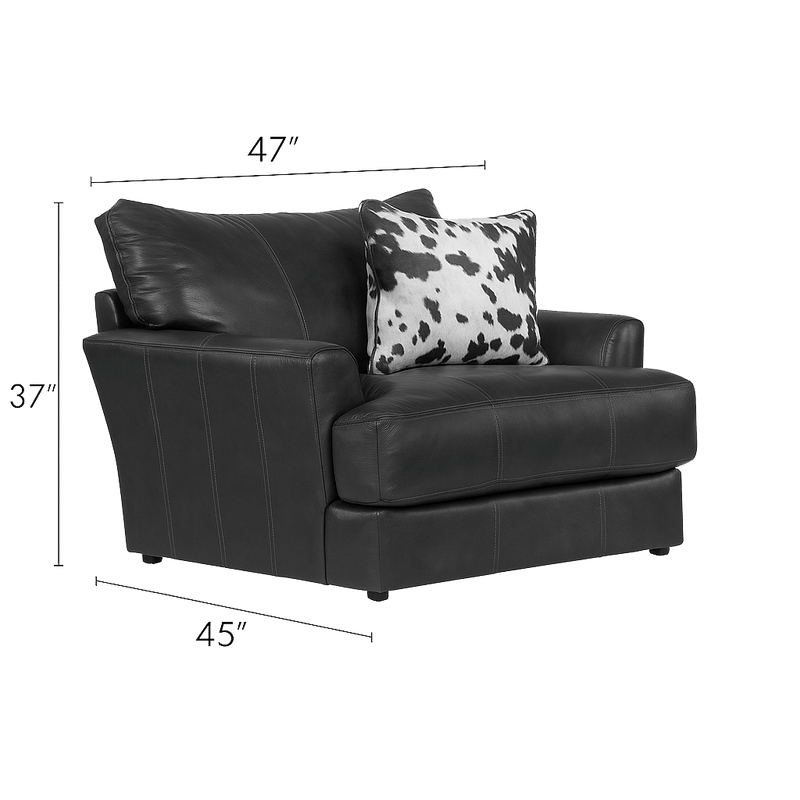 Cobbs Two Piece Leather Sofa and Chair Living Room Set, Dark Brown - Coja