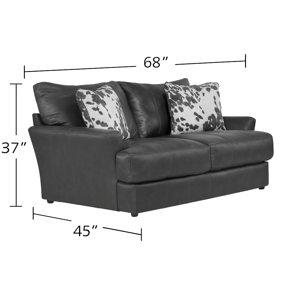 Cobbs Two Piece Leather Sofa and Loveseat Living Room Set, Dark Brown - Coja