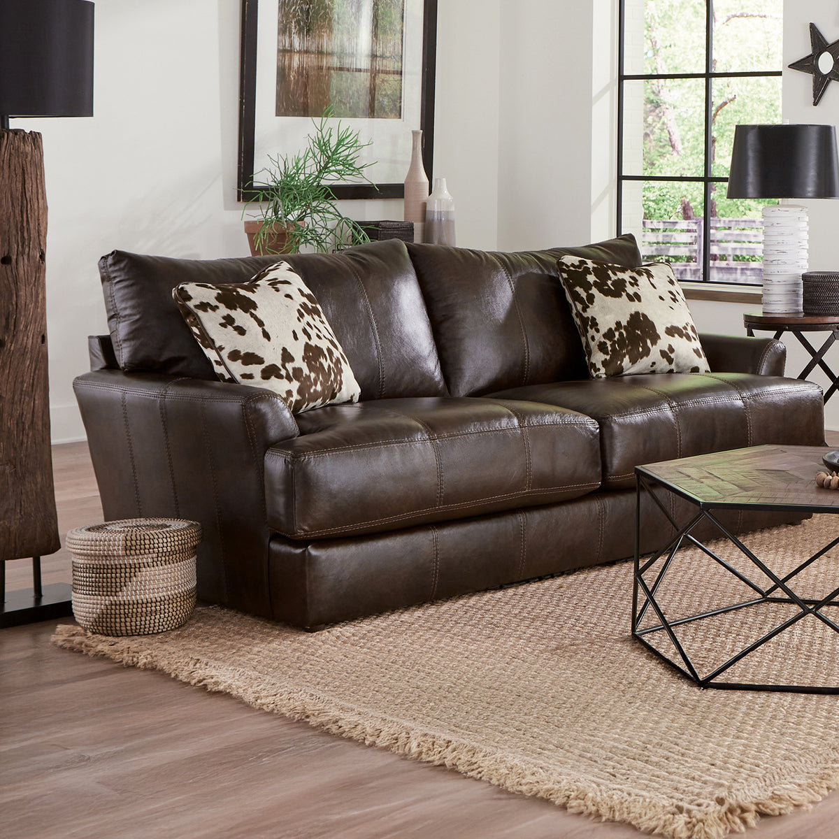 Cobbs Leather Sofa, Dark Brown - Coja
