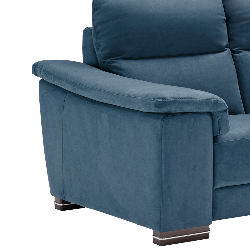 Coccola High - Back Italian Microfiber Sofa – Blue - Coja