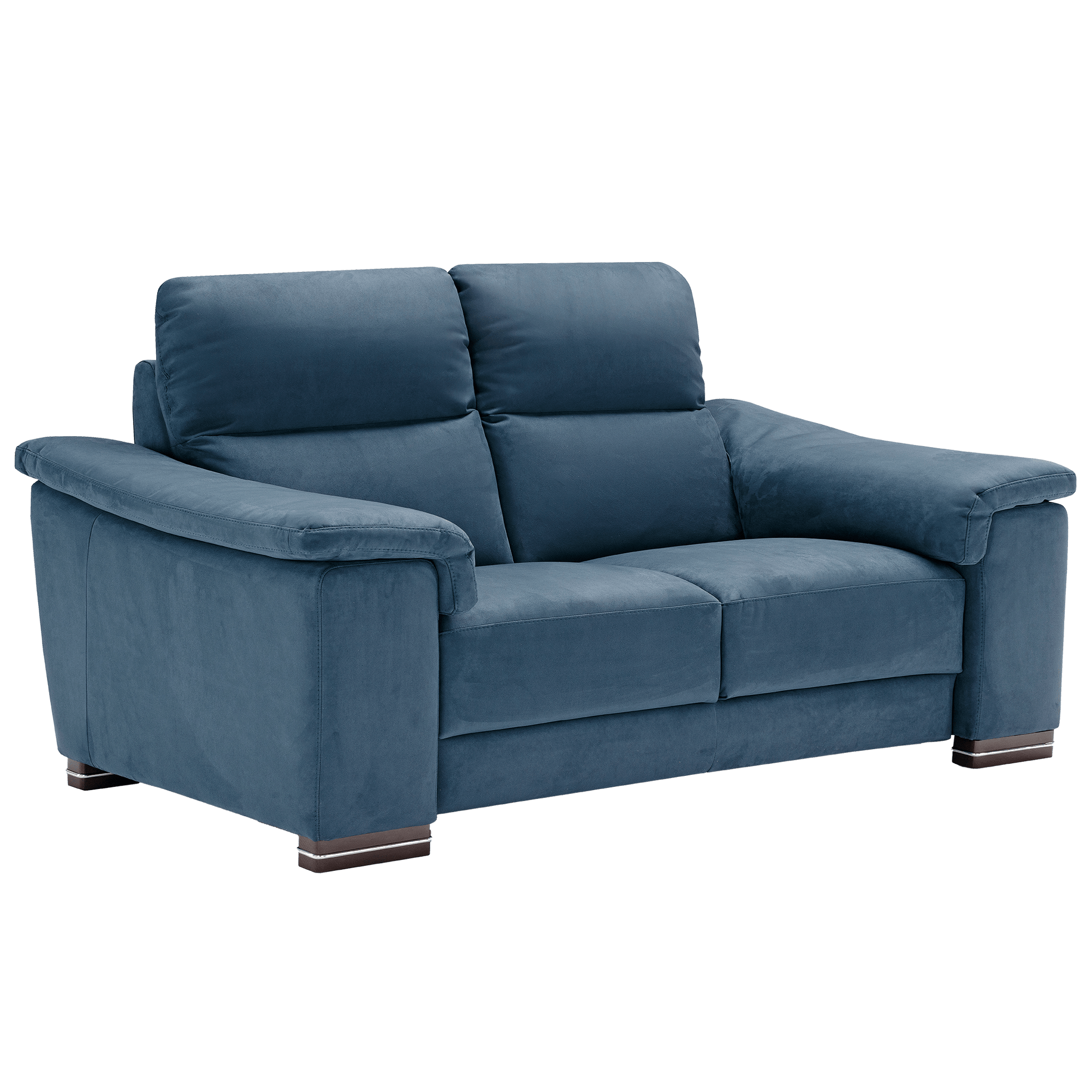 Coccola High-Back Italian Microfiber Loveseat – Blue