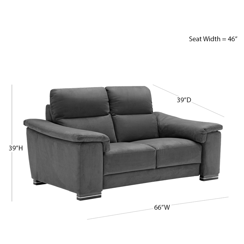 Coccola High - Back Italian Microfiber Loveseat – Blue - Coja