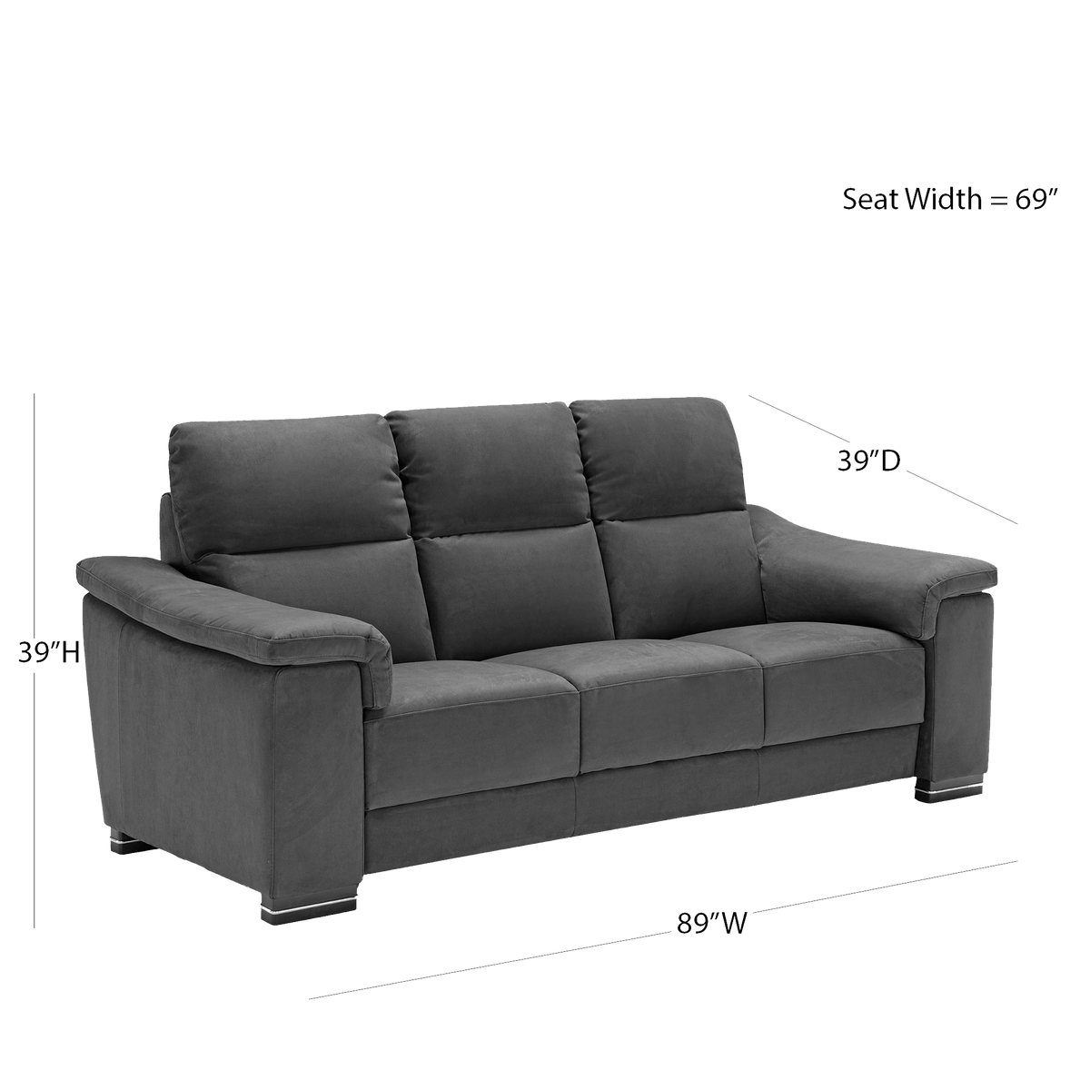 Coccola High - Back Italian Microfiber Sofa – Blue - Coja