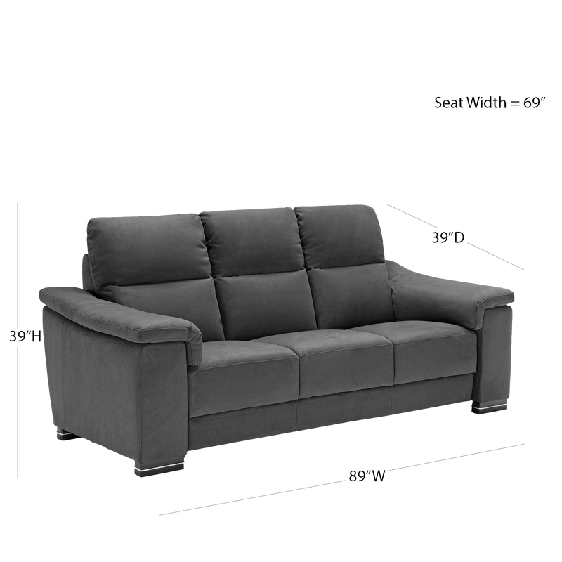 Coccola High - Back Italian Microfiber Sofa – Blue - Coja