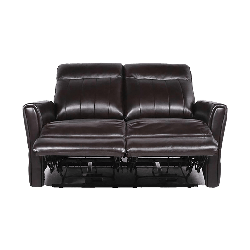 Coslada Leather Power Recliner Loveseat with Articulating Headrest, Dark Brown