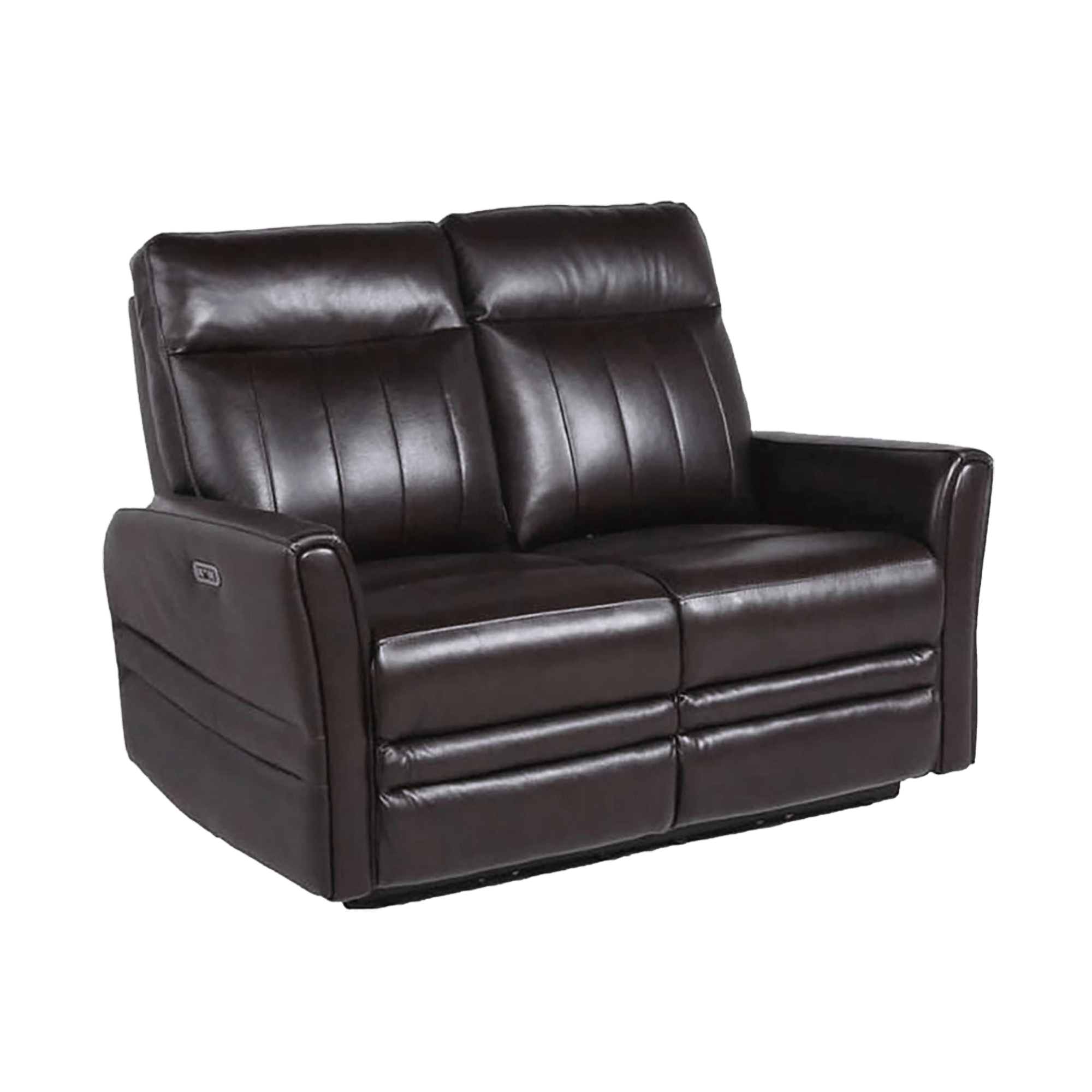 Coslada Leather Power Recliner Loveseat with Articulating Headrest, Dark Brown