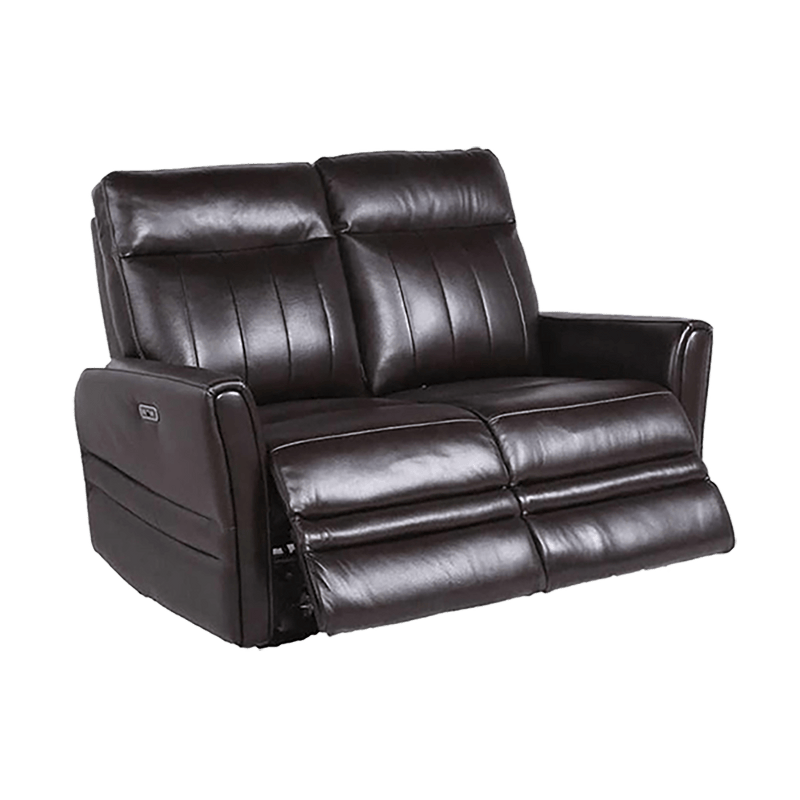 Coslada Leather Power Recliner Loveseat with Articulating Headrest, Dark Brown