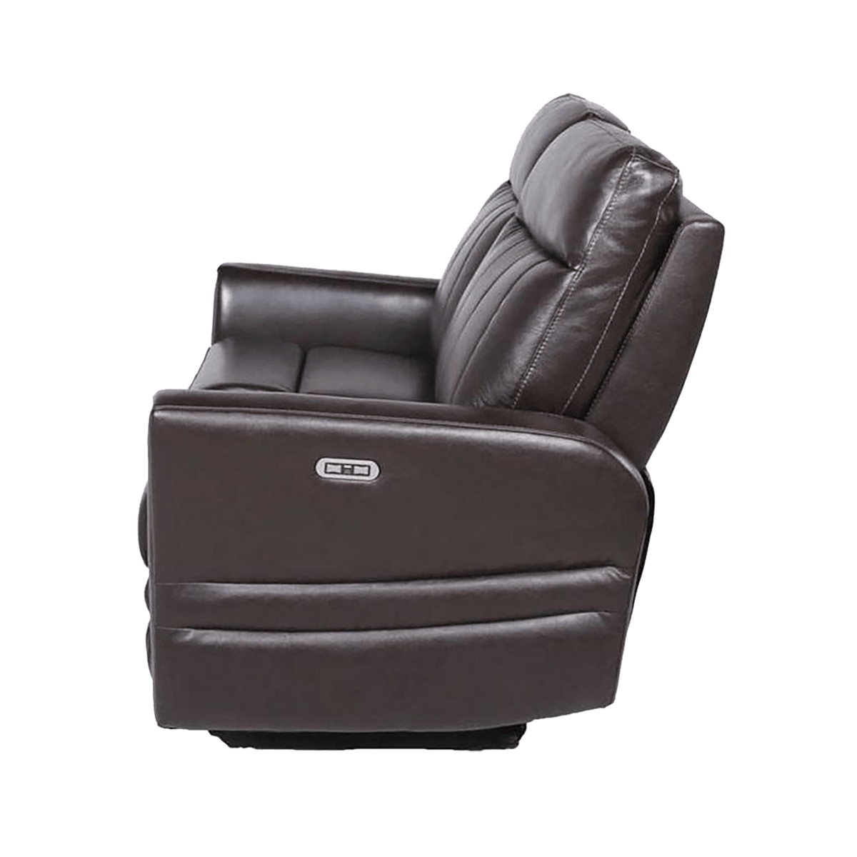 Coslada Leather Power Recliner Loveseat with Articulating Headrest, Dark Brown