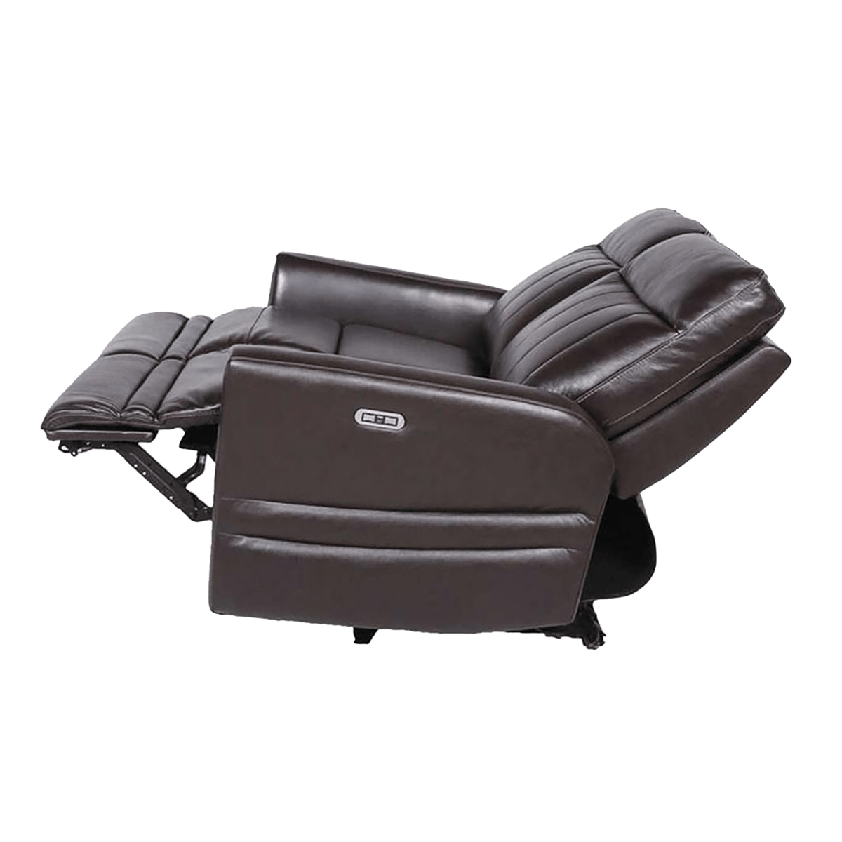 Coslada Leather Power Recliner Loveseat with Articulating Headrest, Dark Brown