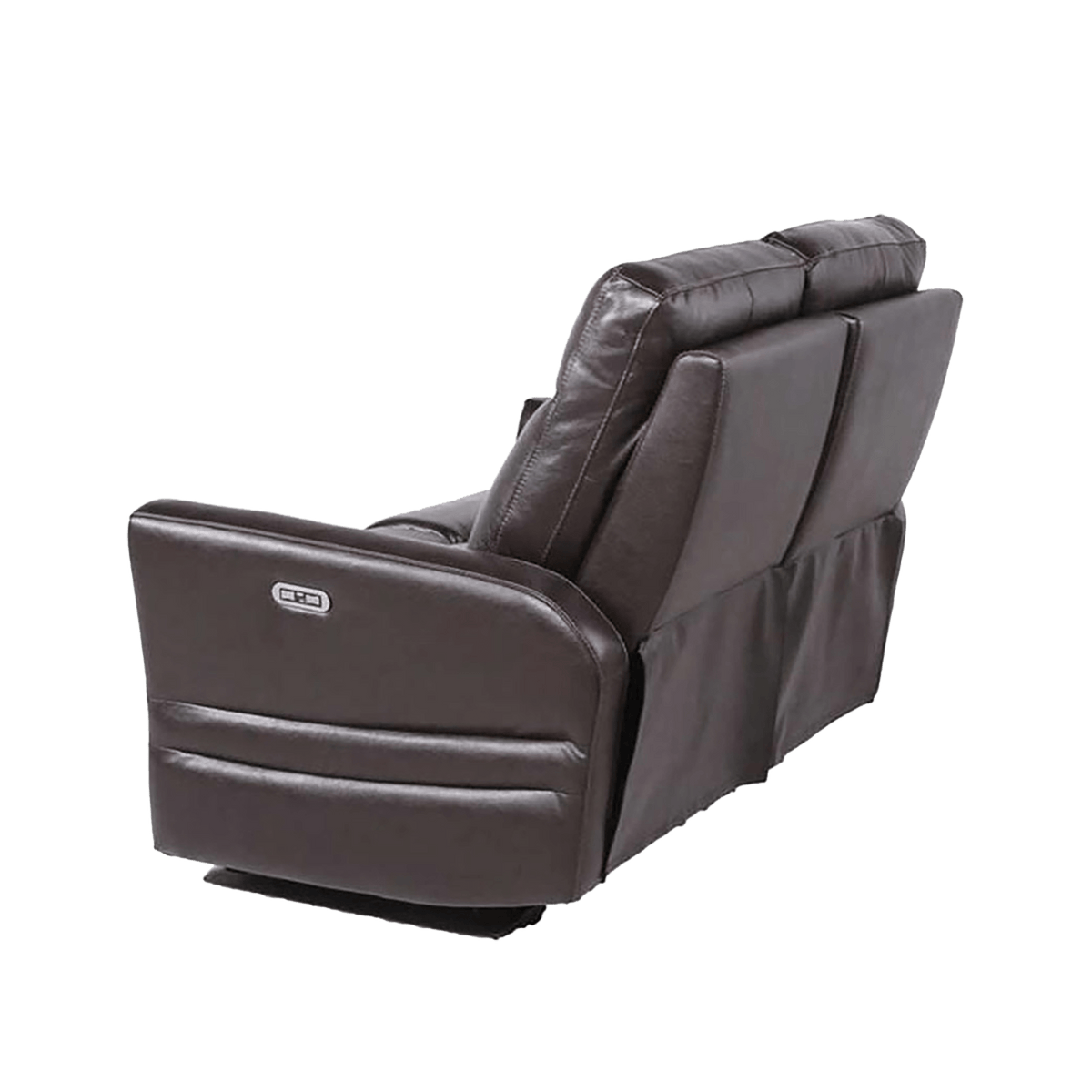 Coslada Leather Power Recliner Loveseat with Articulating Headrest, Dark Brown