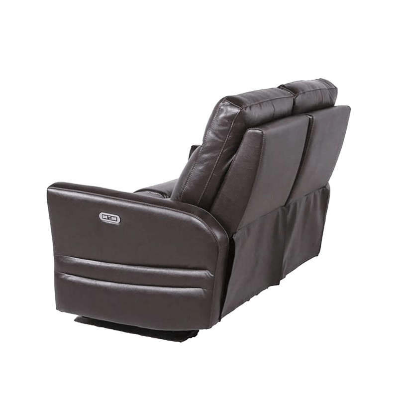 Coslada Leather Power Recliner Loveseat with Articulating Headrest, Dark Brown